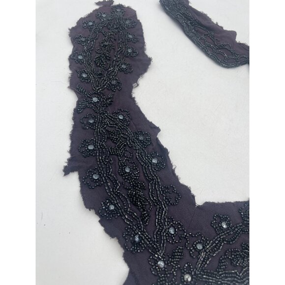 Handmade Beaded Black Lace Applique Trim For Sewing/Costume DIY Projects - Picture 2 of 11